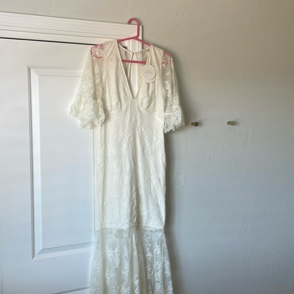 BHLDN Anthropologie white/cream lace dress - Picture 4 of 4